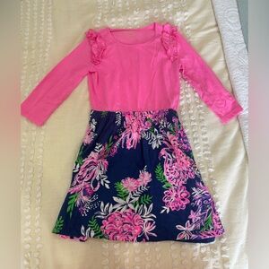 Lilly Pulitzer Pink Flutter Sleeve Sundress Size Large 8/10